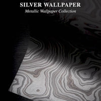 Metallic Silver Malachite Wallpaper