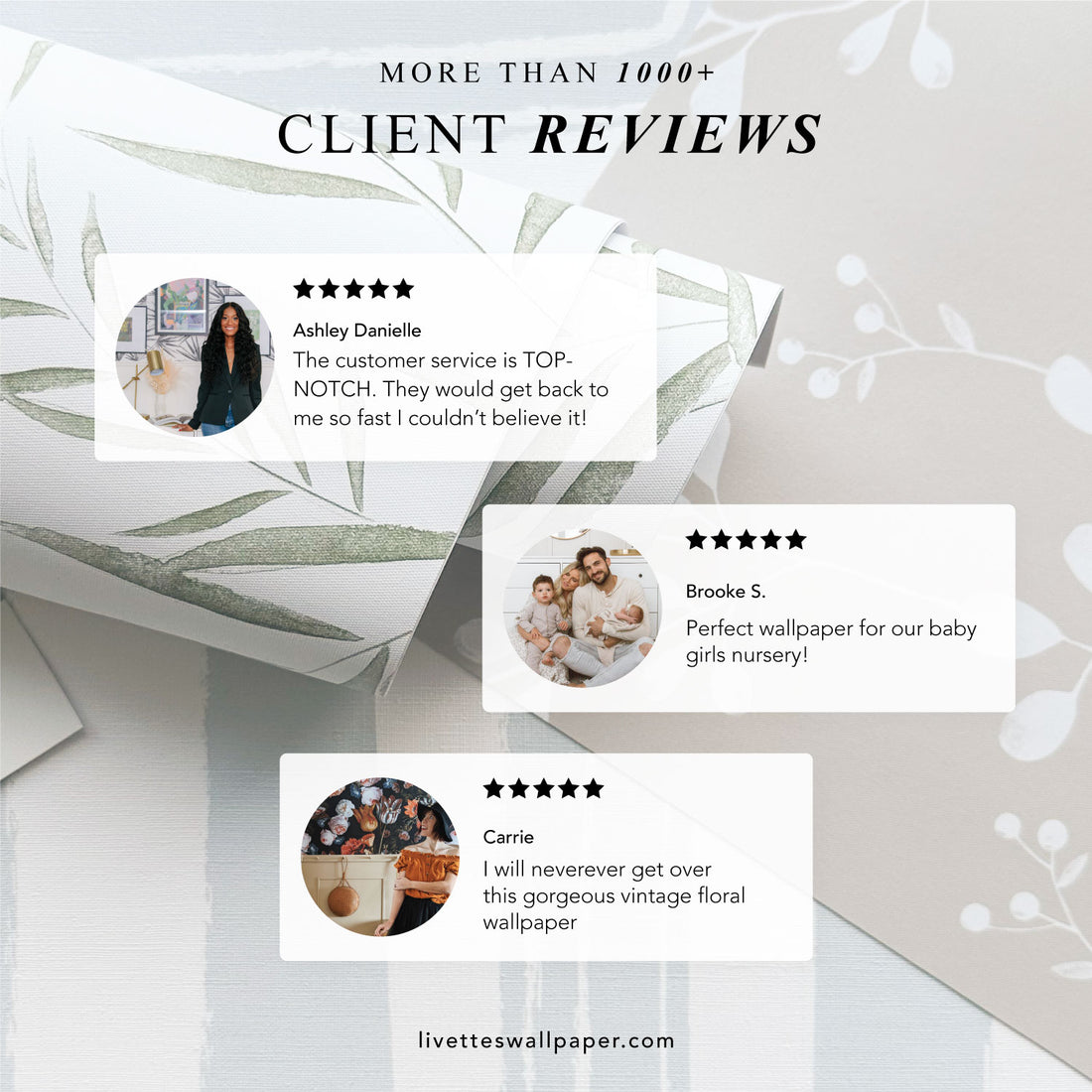Light grey botanical foliage wallpaper
