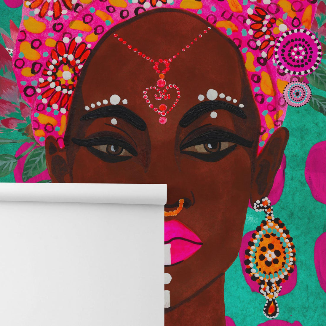 african abstract art close up with woman