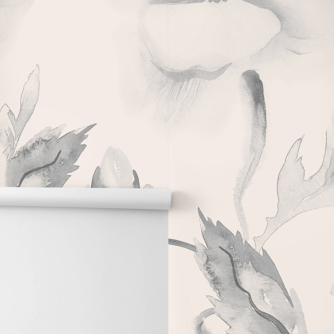 Neutral Oversized Floral Wall Mural