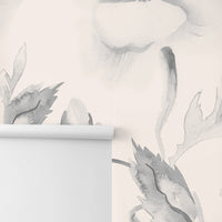 Neutral Oversized Floral Wall Mural