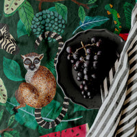 green jungle inspired printed fabric