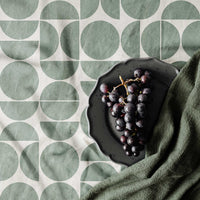 farmhouse modern tablecloth design with geometric pattern