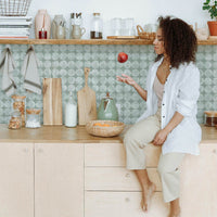 Sage Retro Chic Design Backsplash