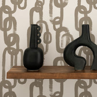 Taupe Color Chain Pattern © Wallpaper