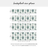 Pine Green Toile Print Backsplash