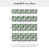 Classic Green Vintage Flowers Backsplash