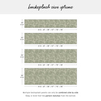 Olive Green Limewash Pattern Backsplash