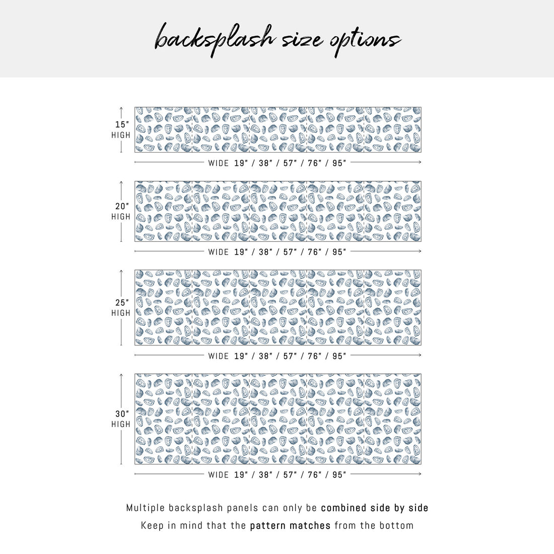 Navy Abstract Oysters Pattern Backsplash