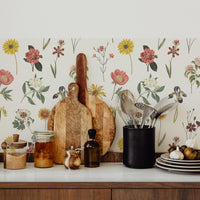colorful floral kitchen vinyl backsplash