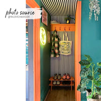 Classic black and white stripes ceiling wallpaper