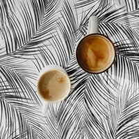 tropical palm leaves patterned fabric