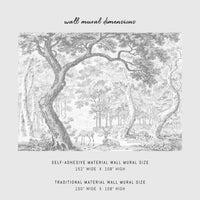 Vintage enchanted forest wall mural