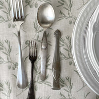 vintage olive pattern fabric tablecloth