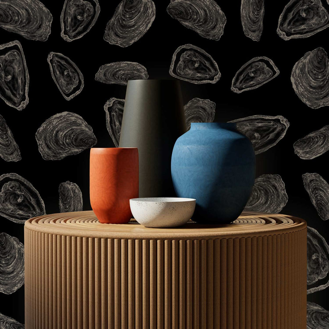 beach inspired wallpaper with clams from ocean