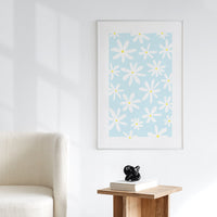 daisy art poster design for scandinavian inspired home