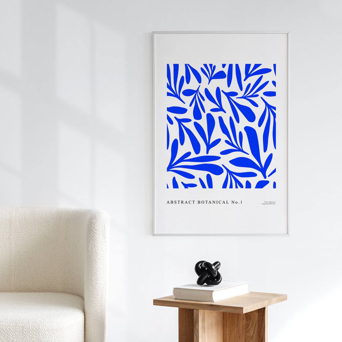 indigo blue botanical florals inspired wall art poster