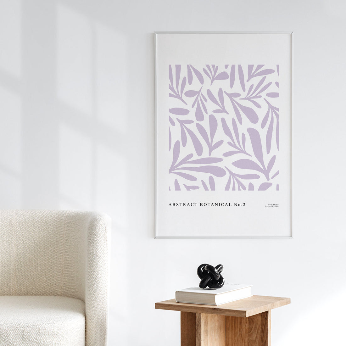 botanical leaves inspired art poster in purple