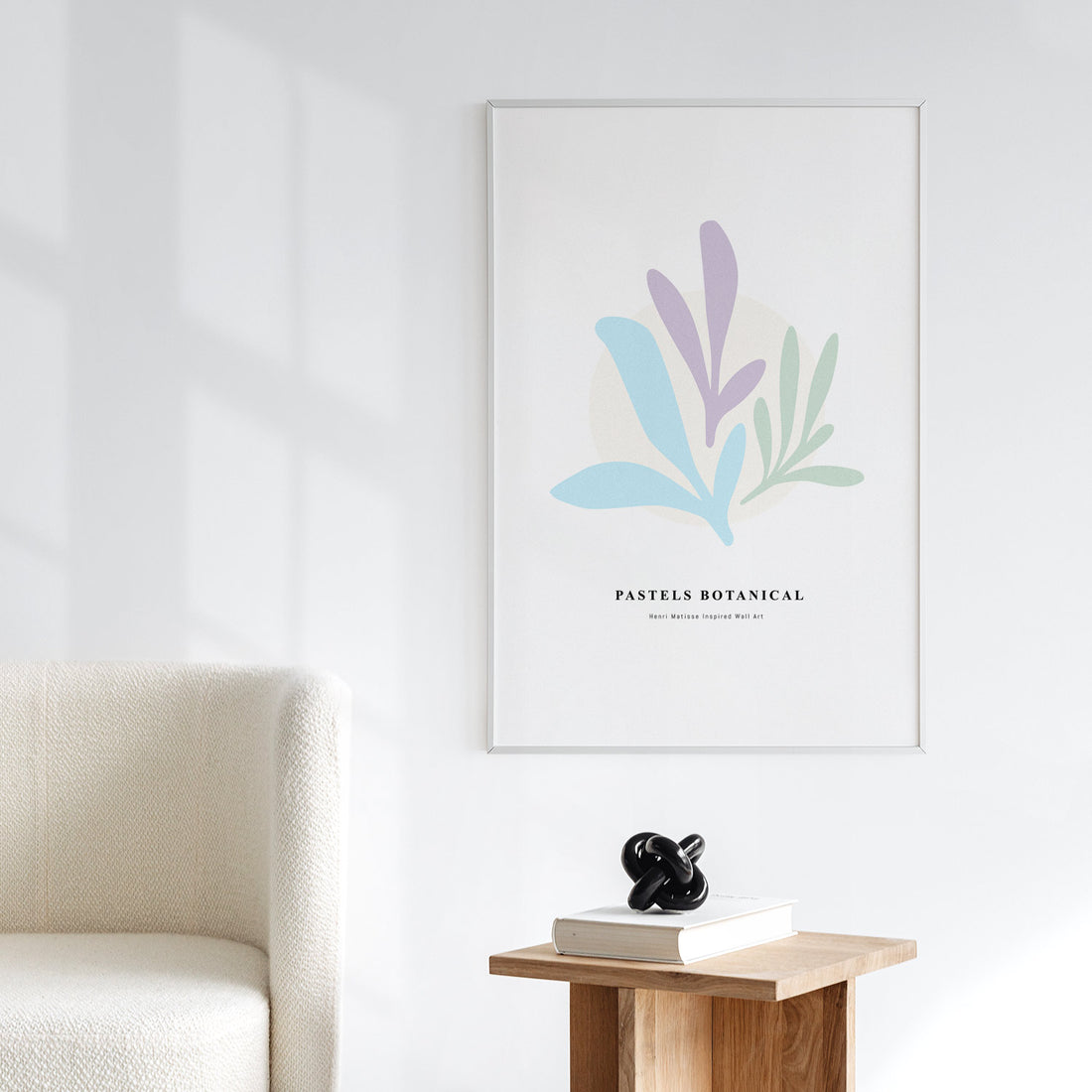 light pastel botanical leaves art print