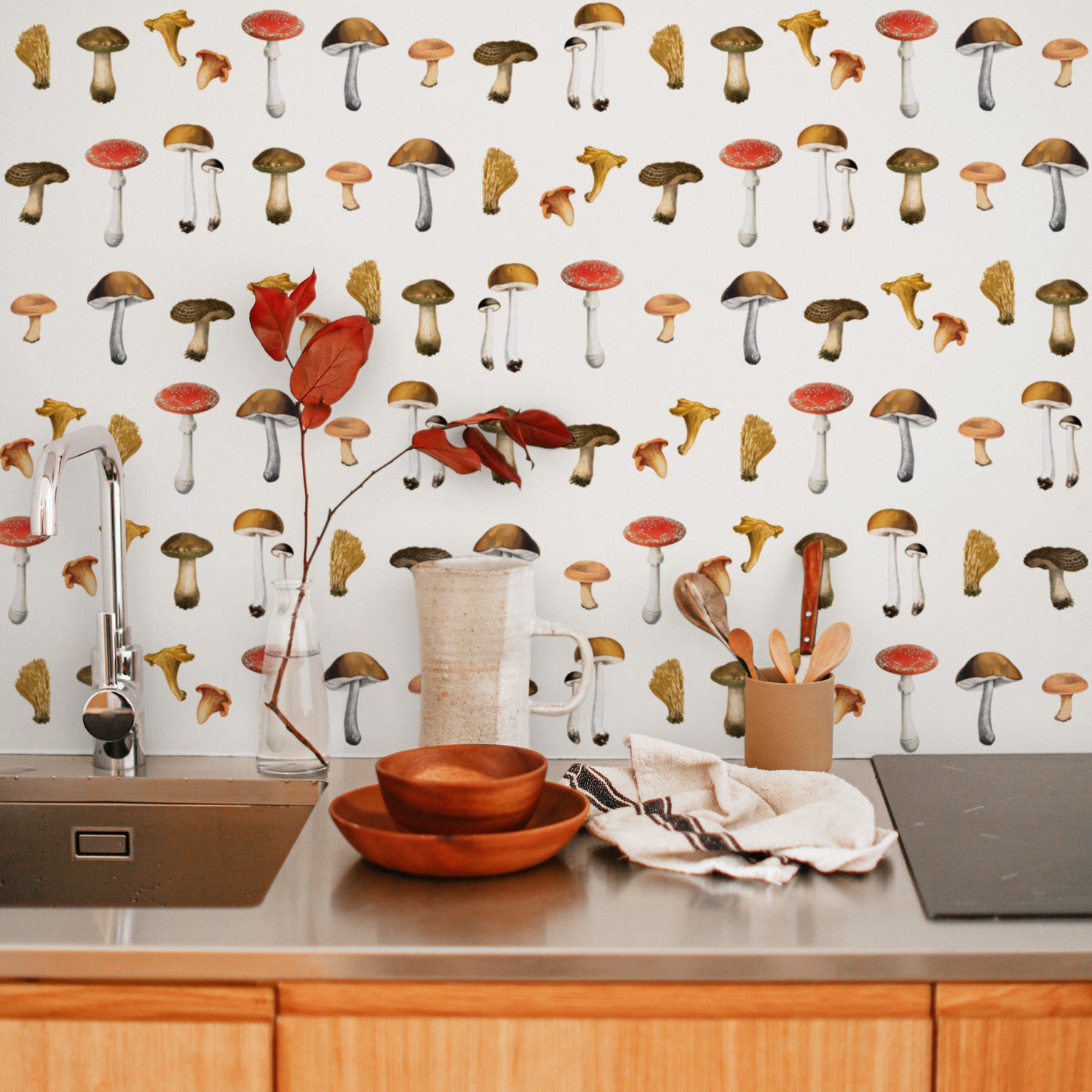 Vintage Mushroom Wallpaper