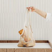 simple light beige kitchen interior wallpaper with striped details