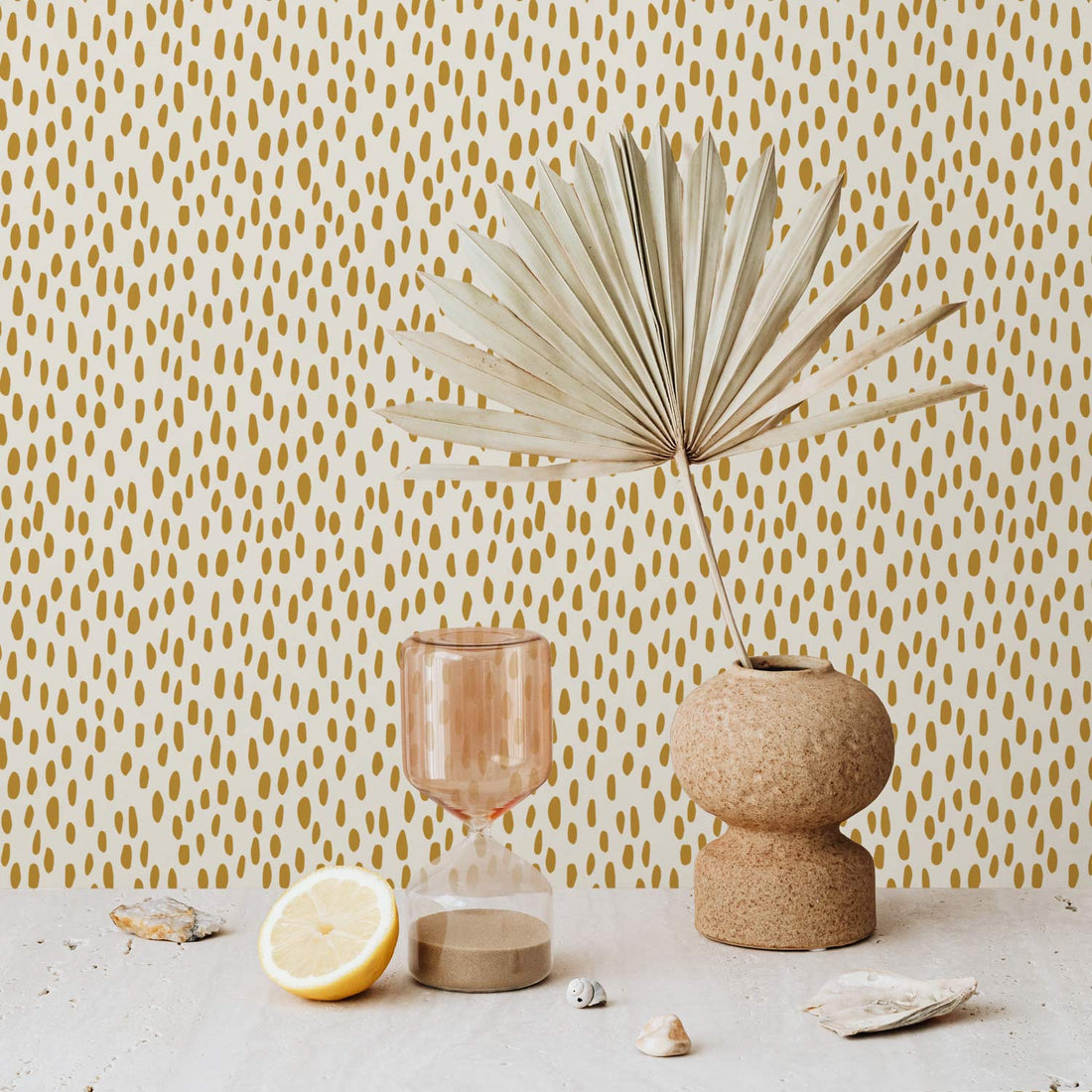 faux gold little dots removable wallpaper