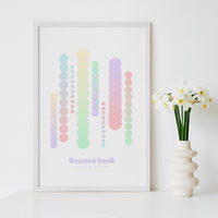 small circles in ombre colors art print poster