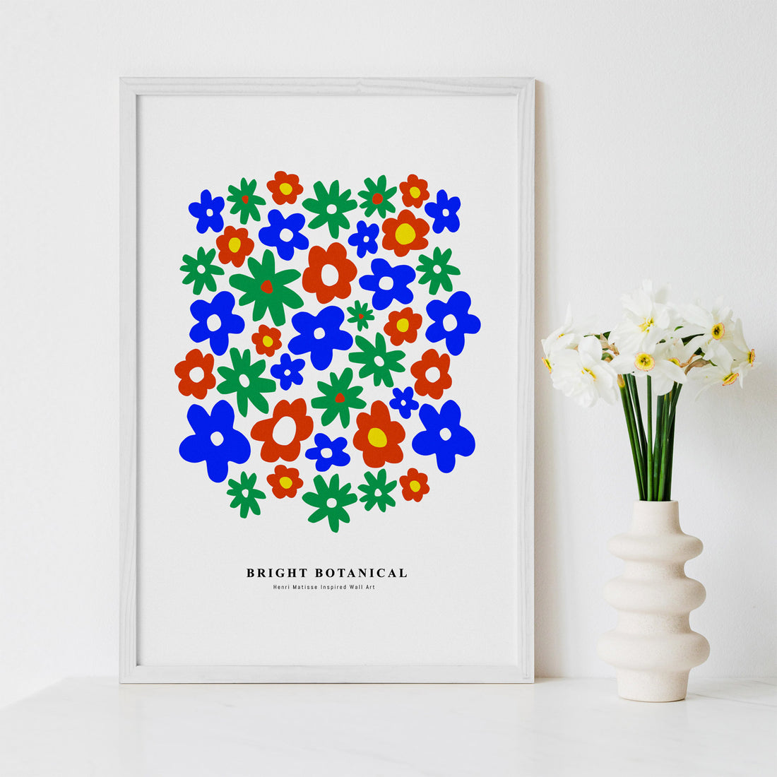 bright daisy inspired wall art poster
