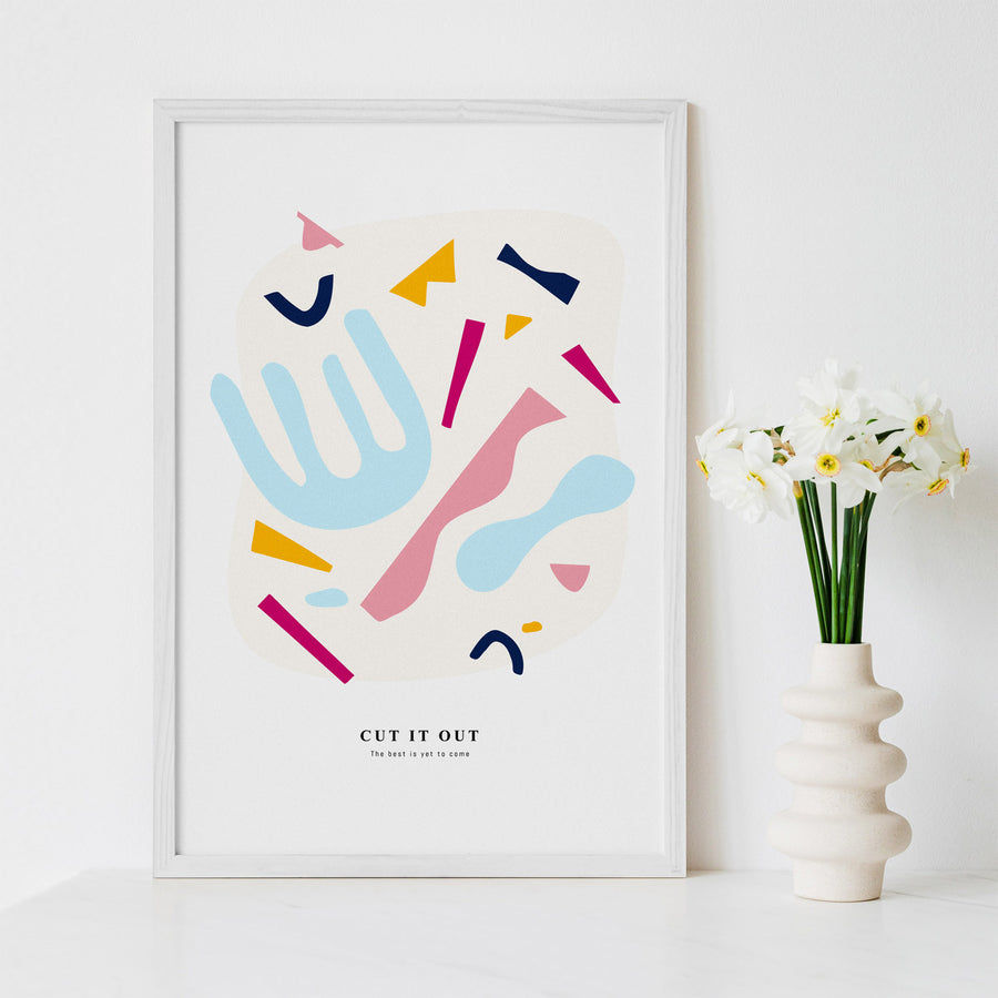 different colorful shapes print poster