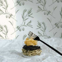 food themed wallpaper for vintage kitchen design