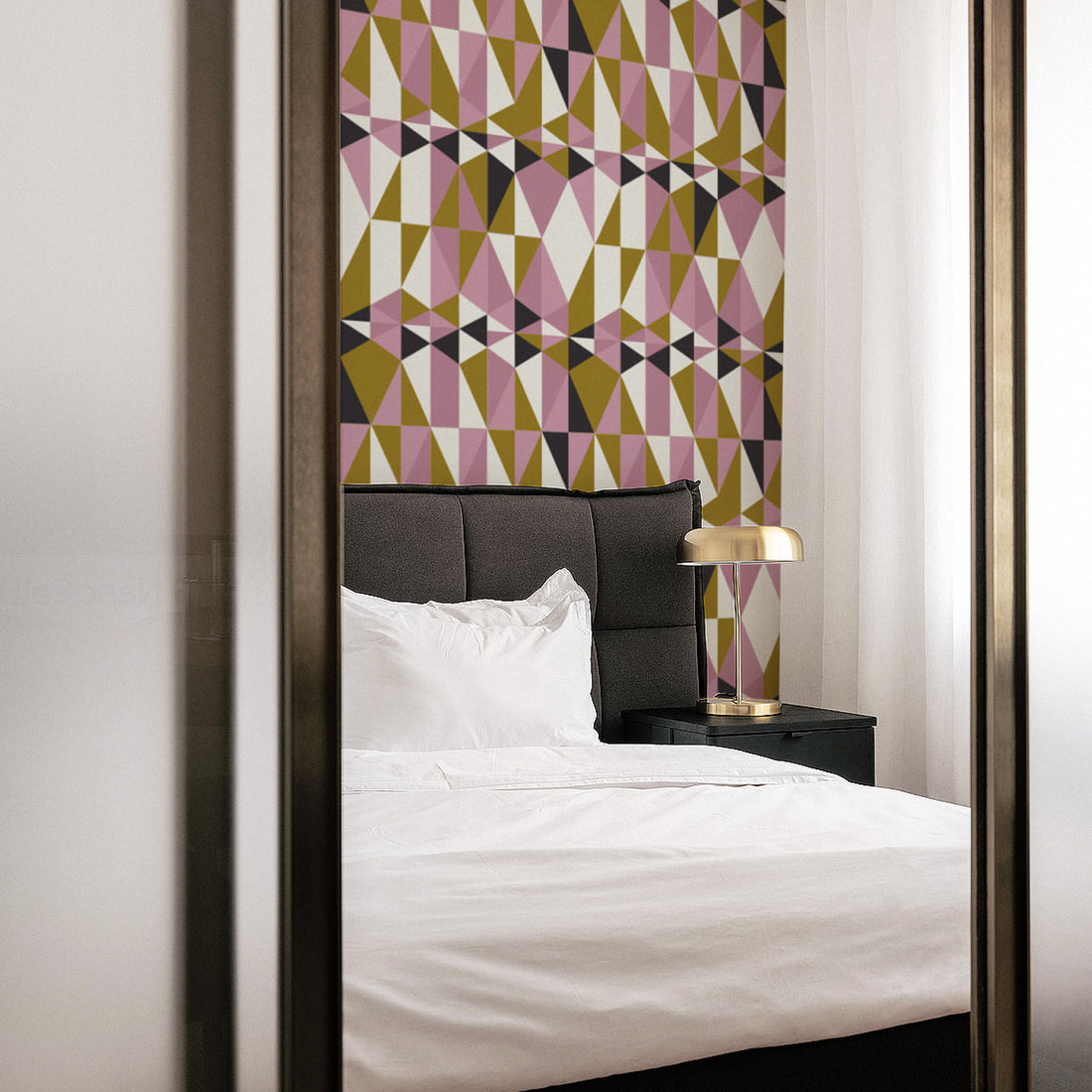 retro bedroom interior wallpaper