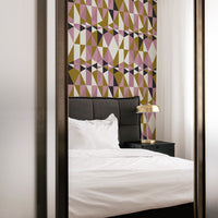 retro bedroom interior wallpaper