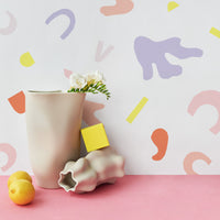 colorful pastel geometric shapes wallpaper design