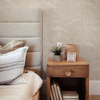 light brown wildflower pattern peel and stick wallpaper