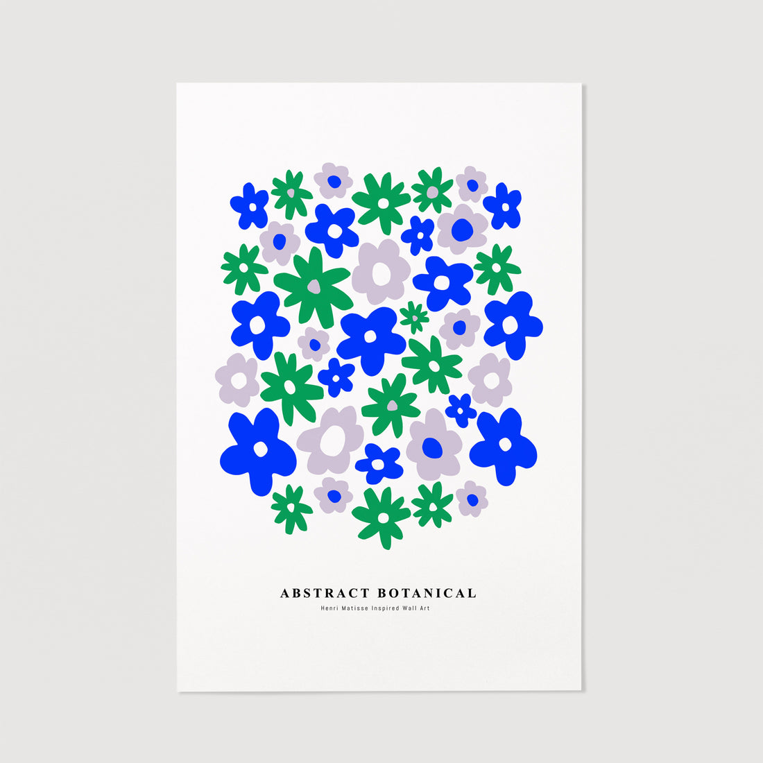 danish pastels inspired retro floral art print poster