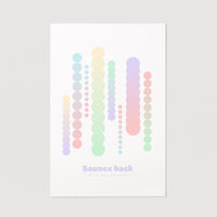 colorful bouncing circles art print