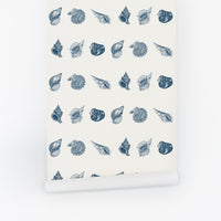 vintage coastal seashell print removable wallpaper