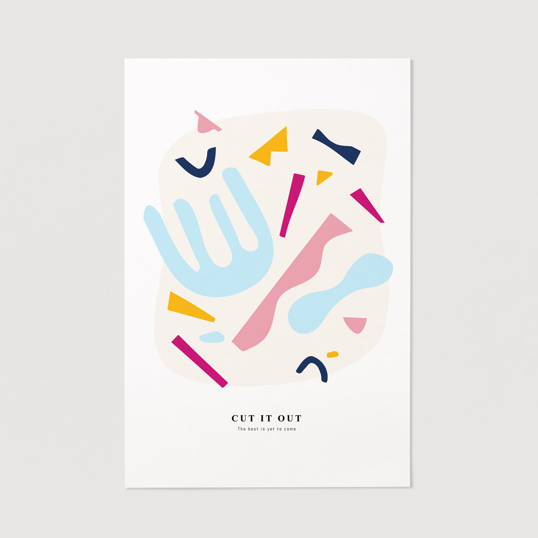 cut geometric shapes design art print