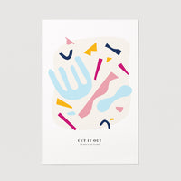 cut geometric shapes design art print