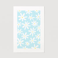 light blue daisy art print
