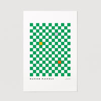 checkered pattern art poster for scandi home design