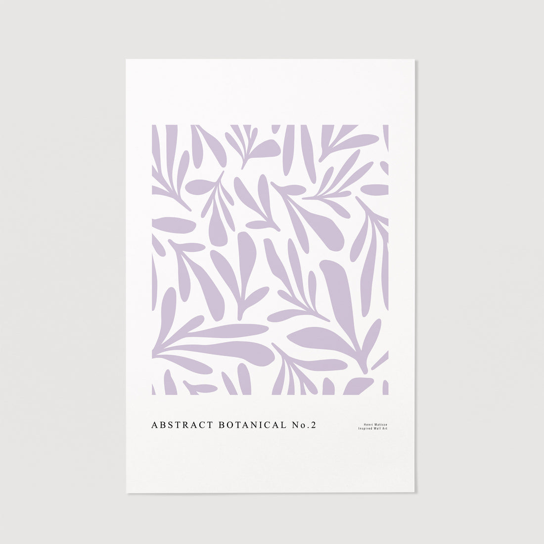 pastel purple leaves motif art print poster design