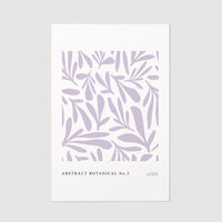 pastel purple leaves motif art print poster design