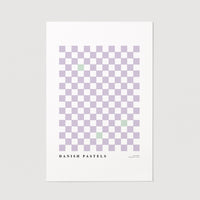 light purple tiny squares print wall art