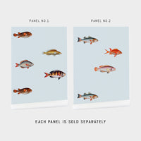 blue fish wallpaper for colorful home interior