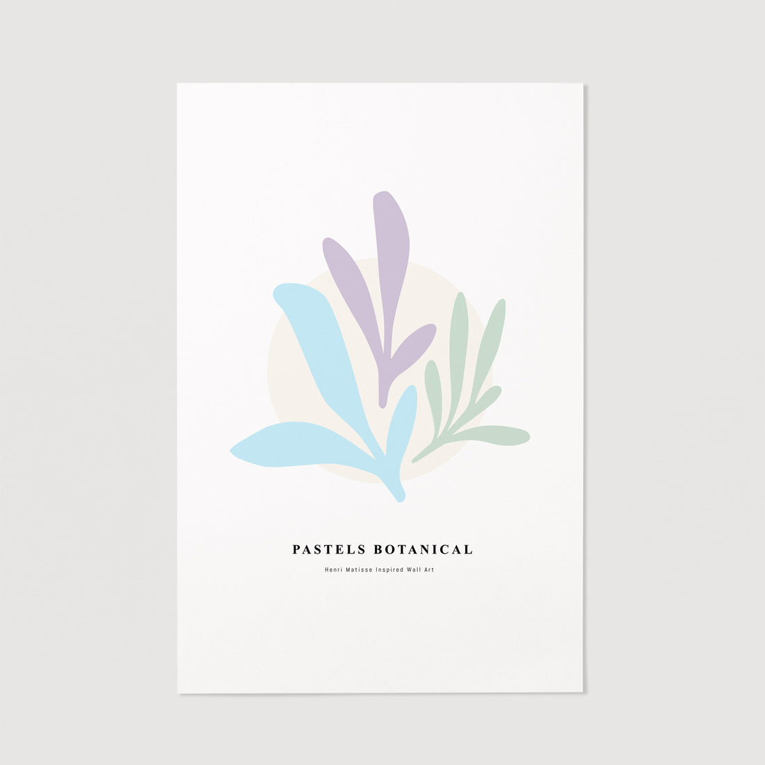 light colors botanical leaves art print poster