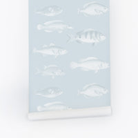 fish print inspired removable wallpaper design