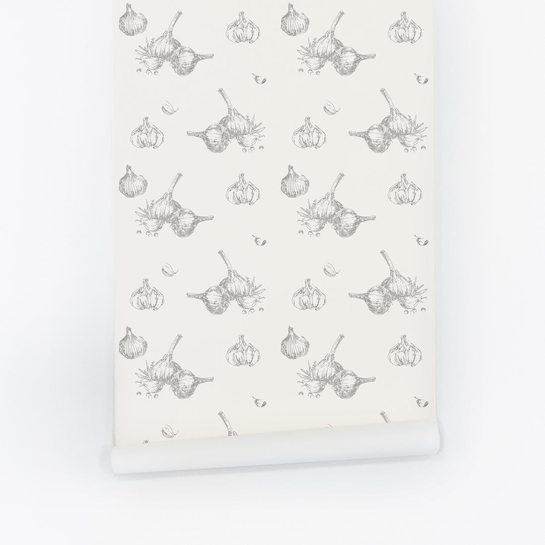 mini garlics printed on removable wallpaper