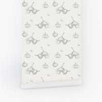 mini garlics printed on removable wallpaper