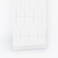 grey geometric lines wallpaper design for scandinavian interior